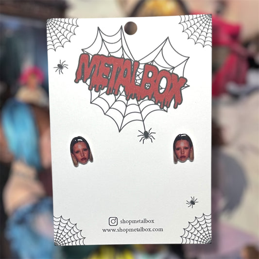 Mia Goth face resin stud earrings