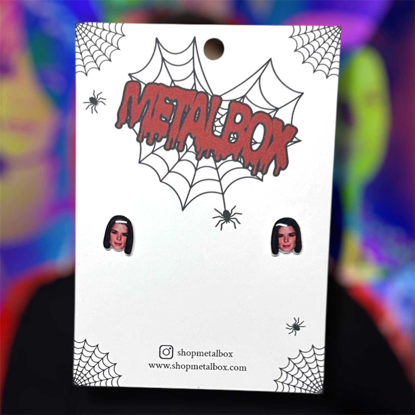 Neve Campbell face resin stud earrings