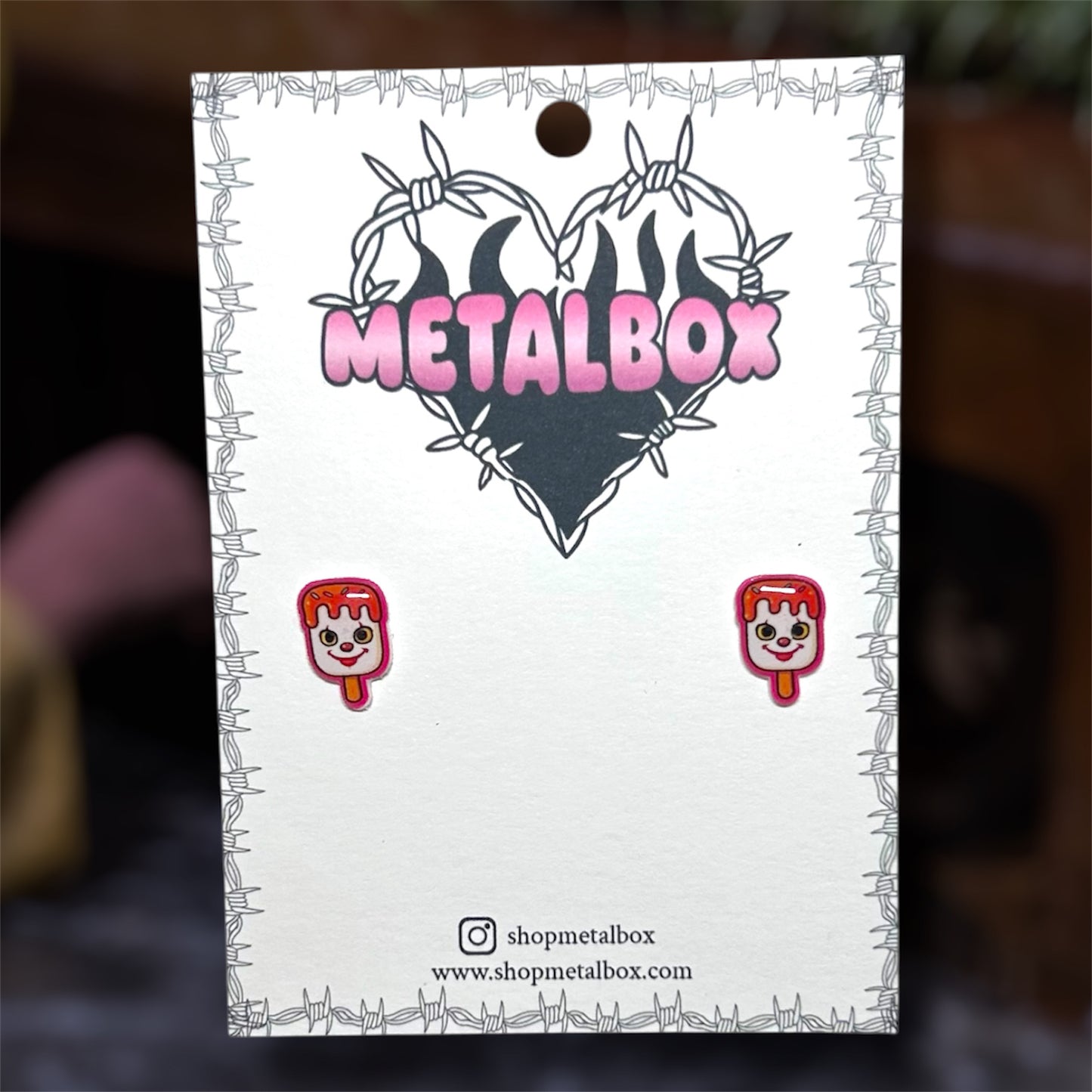 IT Welcome to Derry Pennywise the Dancing Clown popsicle resin stud earrings