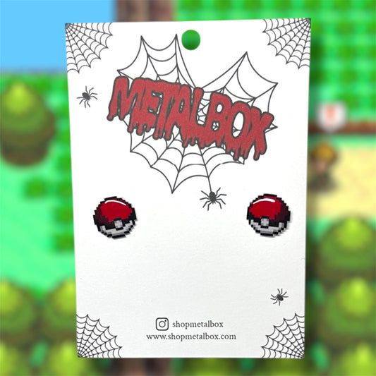 8-Bit Pokeball Studs