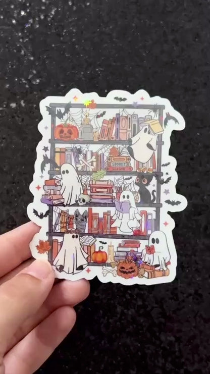 Bookshelf Holographic Vinyl Sticker