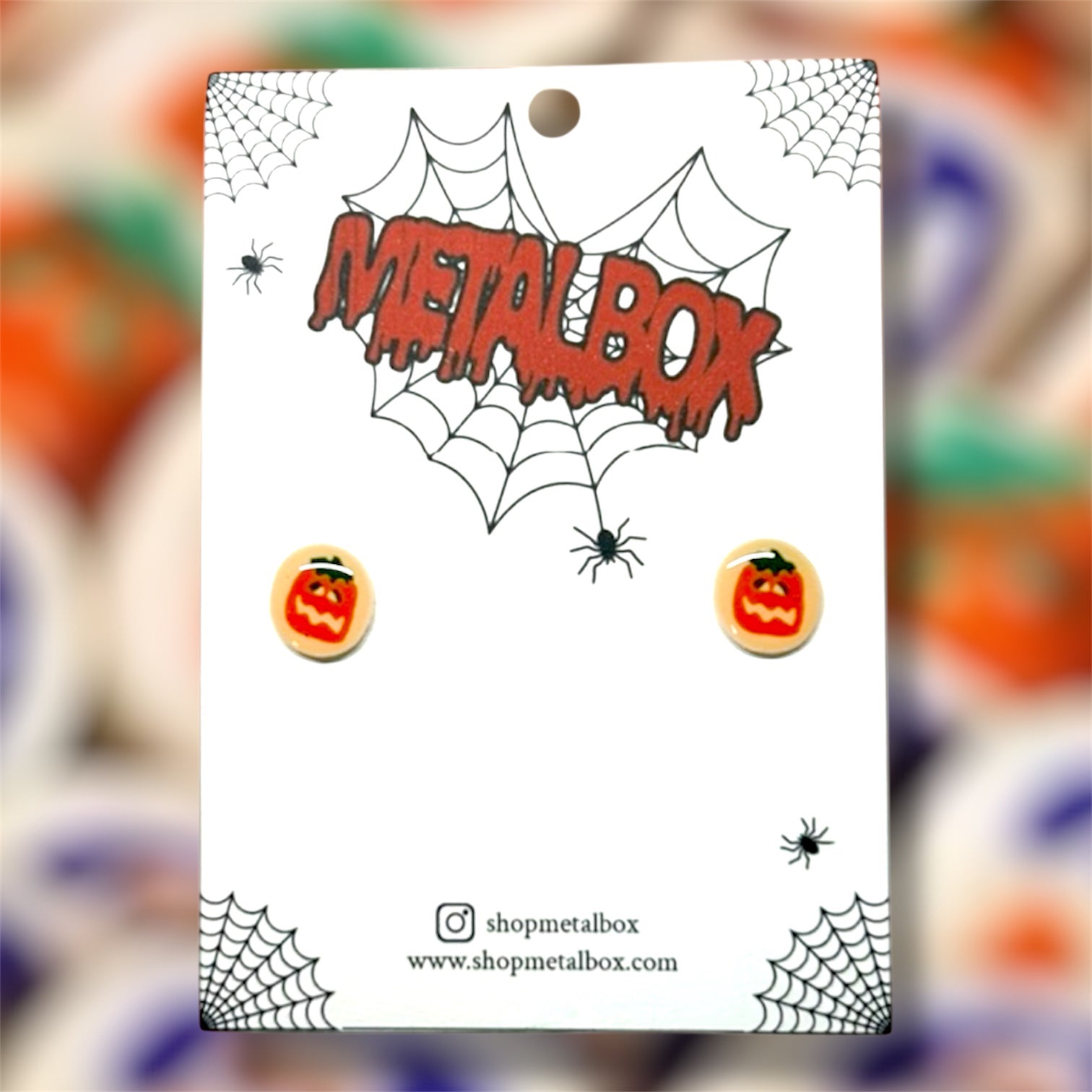 Halloween Pillsbury pumpkin cookie stud earrings