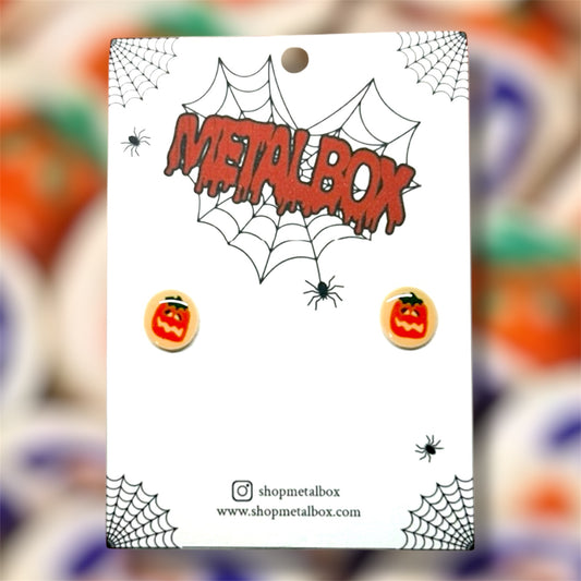Halloween Pillsbury pumpkin cookie stud earrings