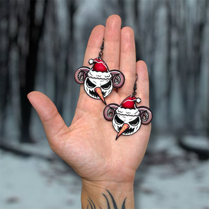 Demon Santa Snowman Creepmas Statement Earrings