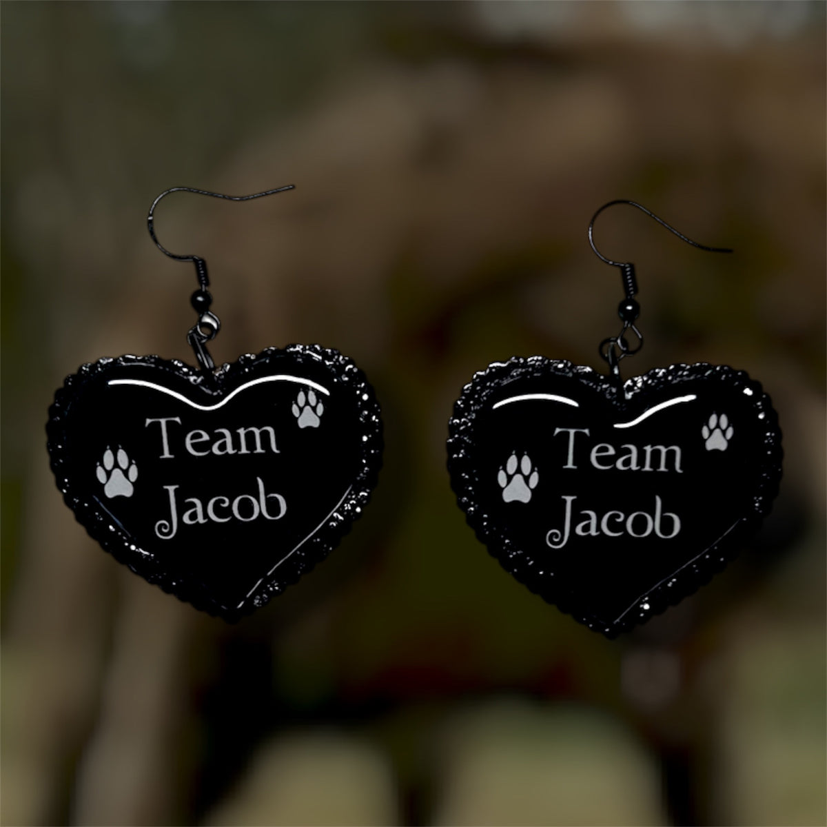 Team Jacob Heart-Shaped Statement Earrings