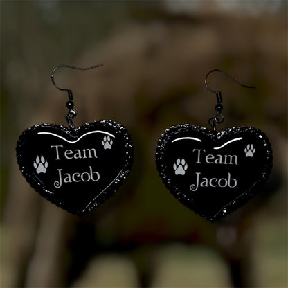 Team Jacob Heart-Shaped Statement Earrings