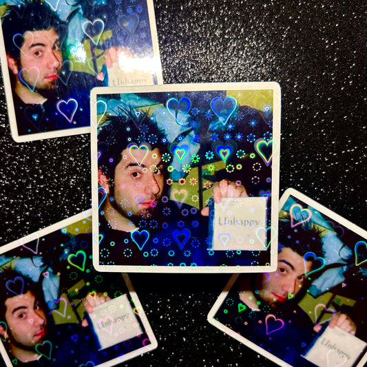 Unhappy Chino Holographic Vinyl Sticker