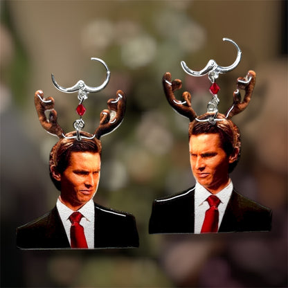 American Psycho Christmas Party Beaded Statement Earrings