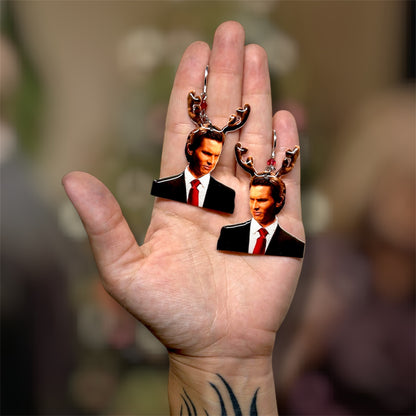 American Psycho Christmas Party Beaded Statement Earrings