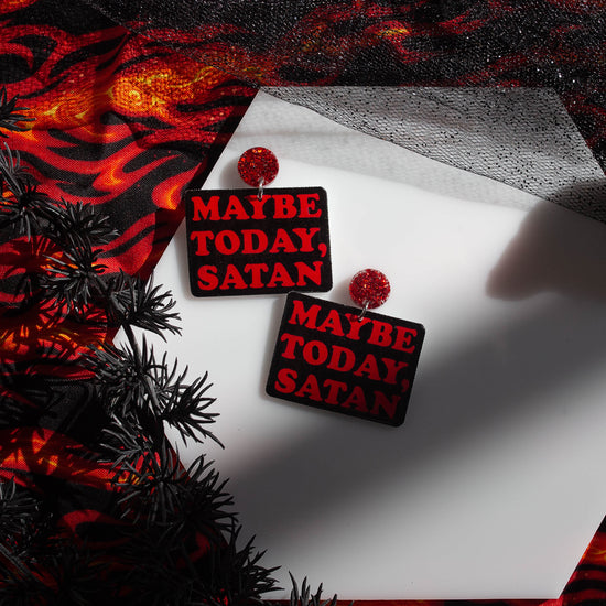 maybe today satan resin statement earrings