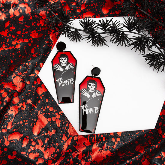 The Misfits Horror Business coffin resin statement earrings